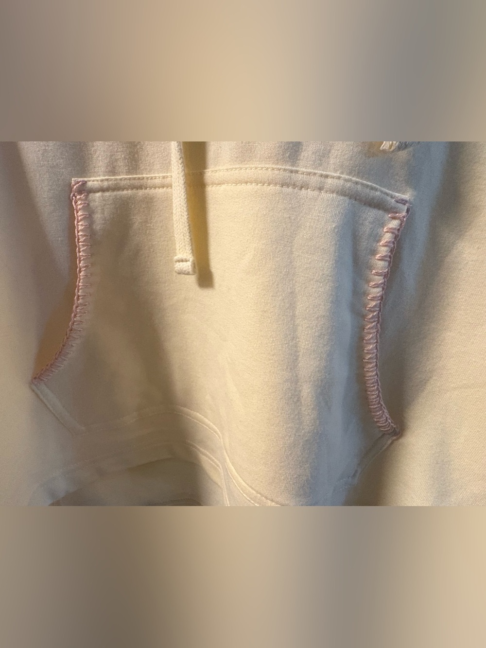 NWT Kensie Yellow Cream Blanket Stitch Pullover Hoodie M - Picture 7 of 7